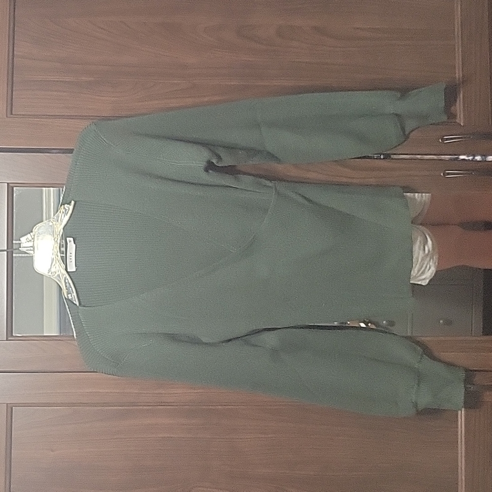 Abbey Drape Knit Sweater Emerald in Size Large